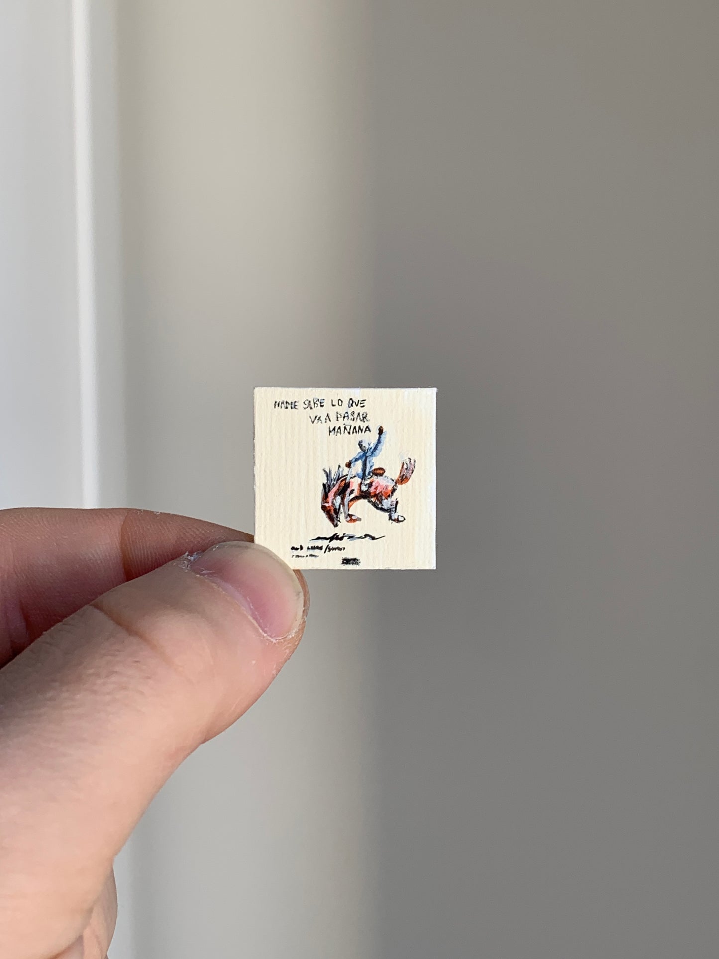 Bad Bunny "Nadie Sabe Lo Que Va a Pasar Mañana" Mini Canvas Acrylic Painting