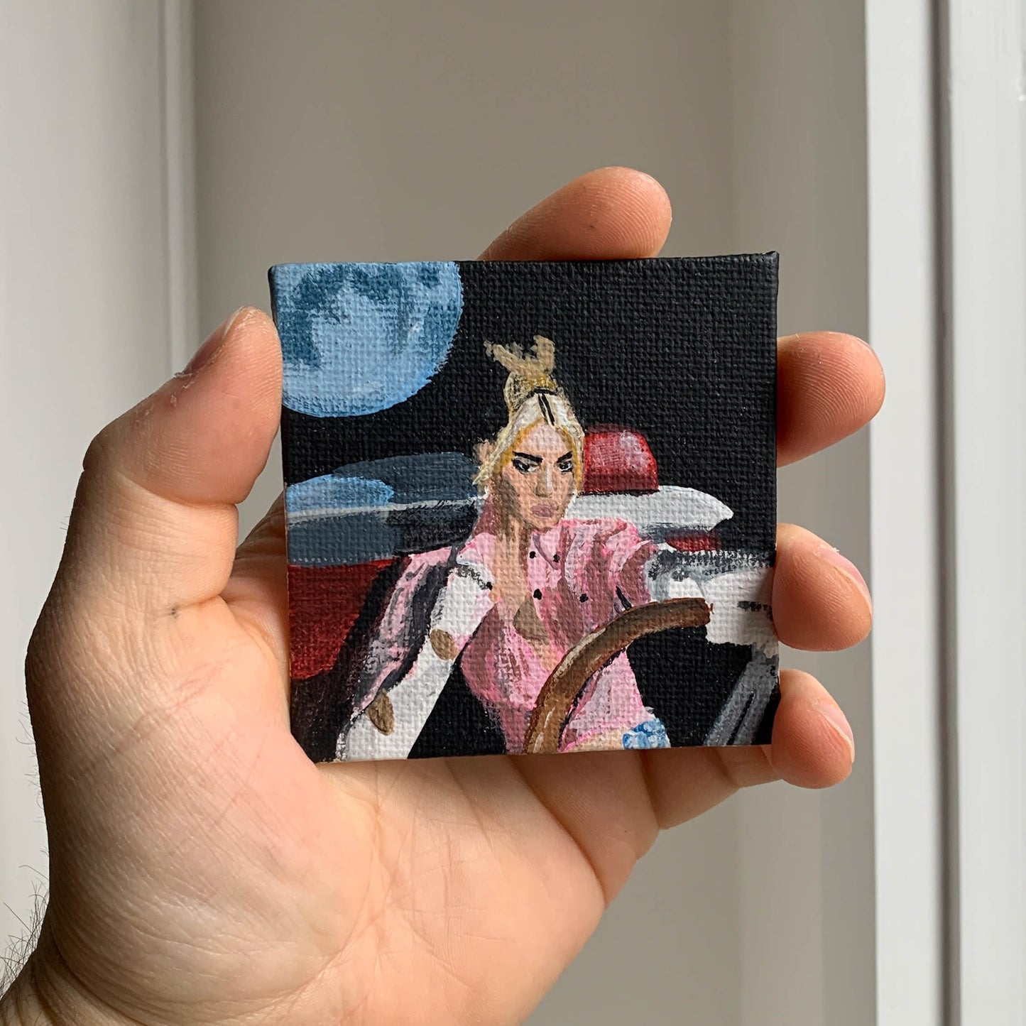 Dua Lipa "Future Nostalgia" Mini Canvas Acrylic Painting