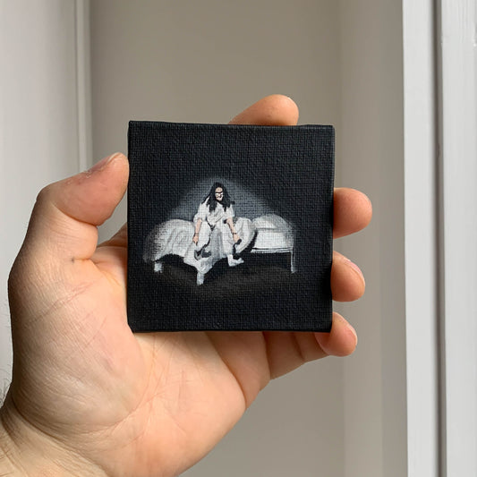 Billie Eilish "When We All Fall Asleep Where Do We Go?" Mini Canvas Acrylic Painting