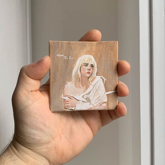 Billie Eilish "Happier Than Ever" Mini Canvas Acrylic Painting