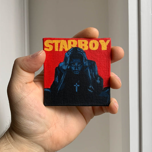 The Weeknd "Starboy" Mini Canvas Acrylic Painting