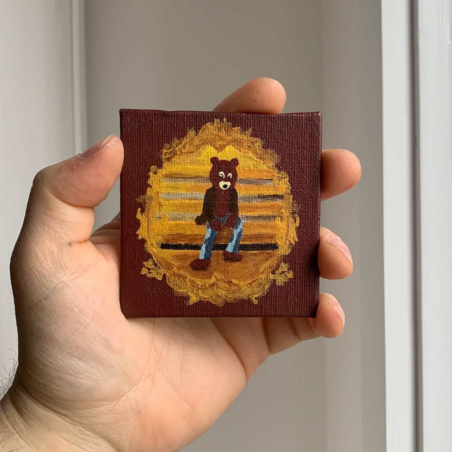 Kanye West "The College Dropout" Mini Canvas Acrylic Painting